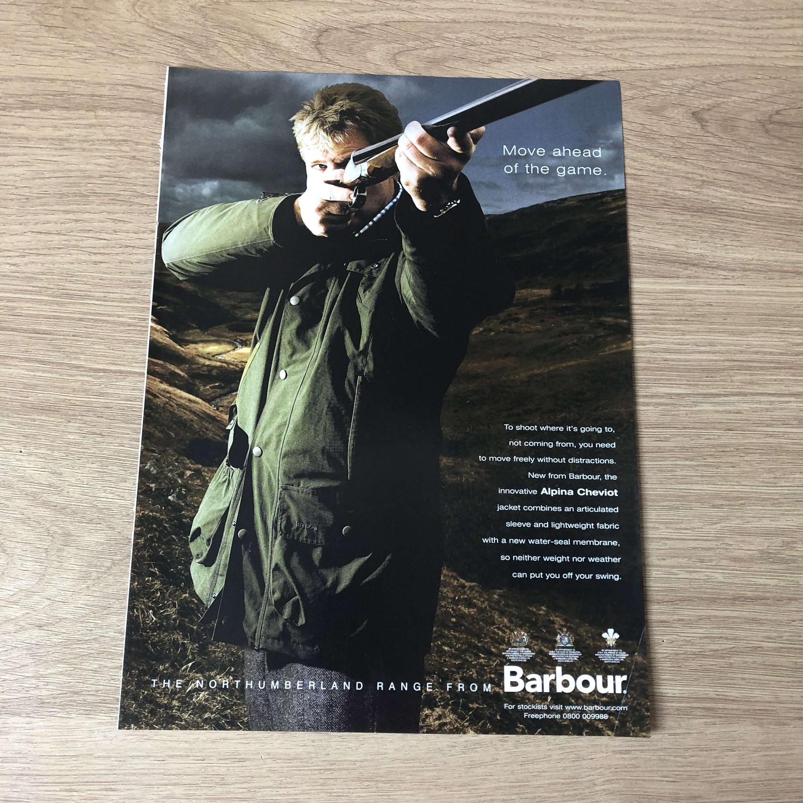 GUNS90 MAGAZINE ADVERT 12X9 BARBOUR ALPINA CHEVIOT JACKET