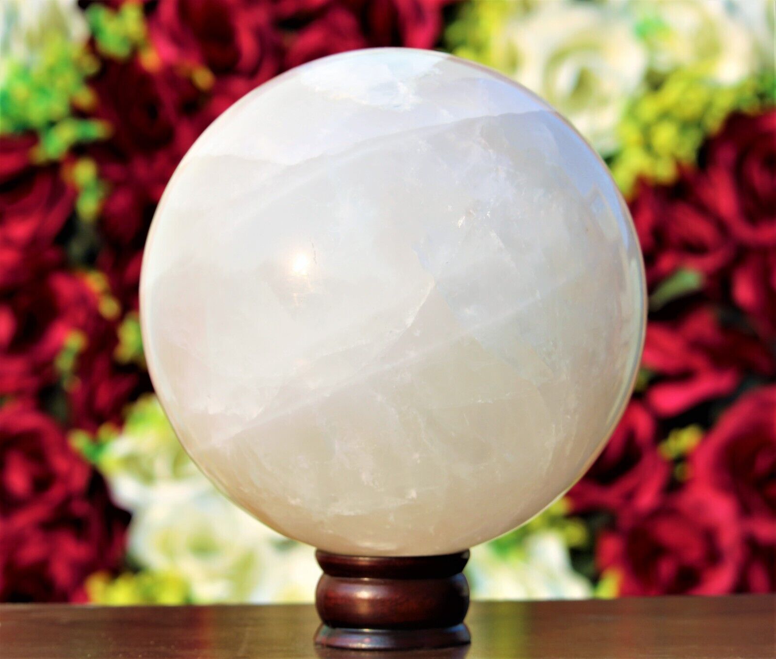 Large 180MM White Petalite Crystal Quartz  Stone Healing Chakra Charged Sphere