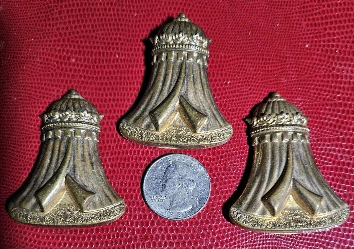 3 Antique MASON KOTM Knights of the Maccabees TENT pin Taken From Stole MASONIC