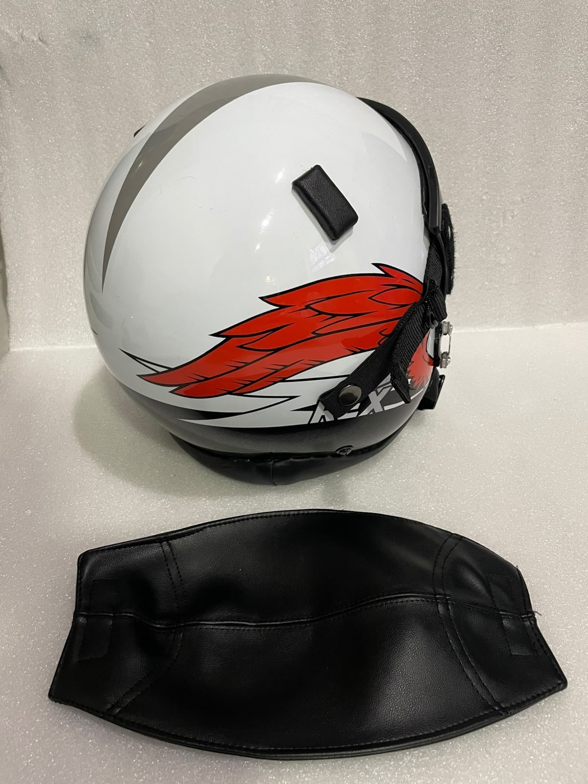 SIZE XL-XXL HGU-55 CUSTOM REX PILOT HELMET W/LEATHER EDGEROLL REPLICA 