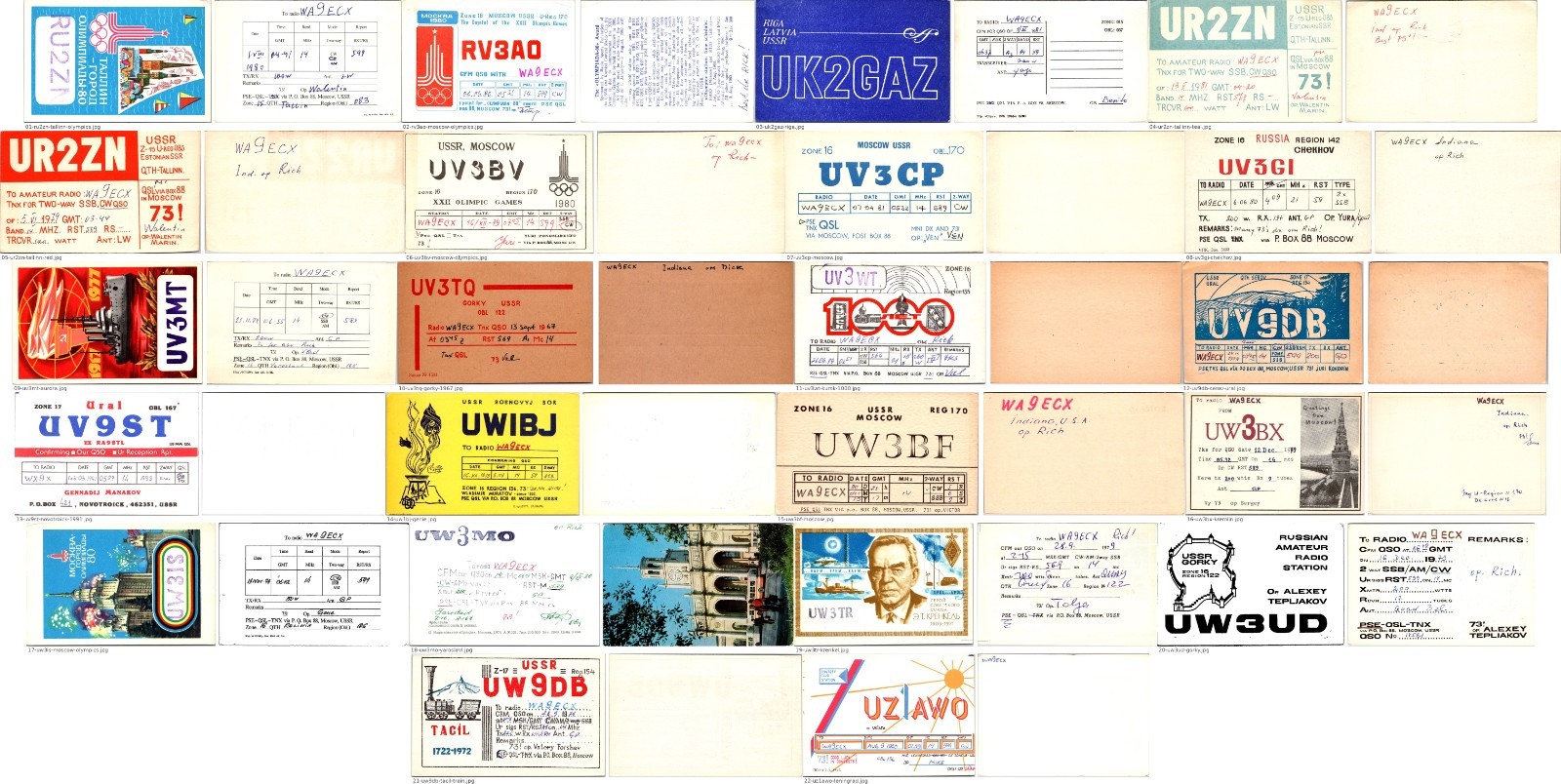 22 USSR QSL Cards Russia Baltics Olympics Krenkel Ham Radio Lot 22 USSR QSL Cards Russia Baltics Olympics Krenkel Ham Radio Lot