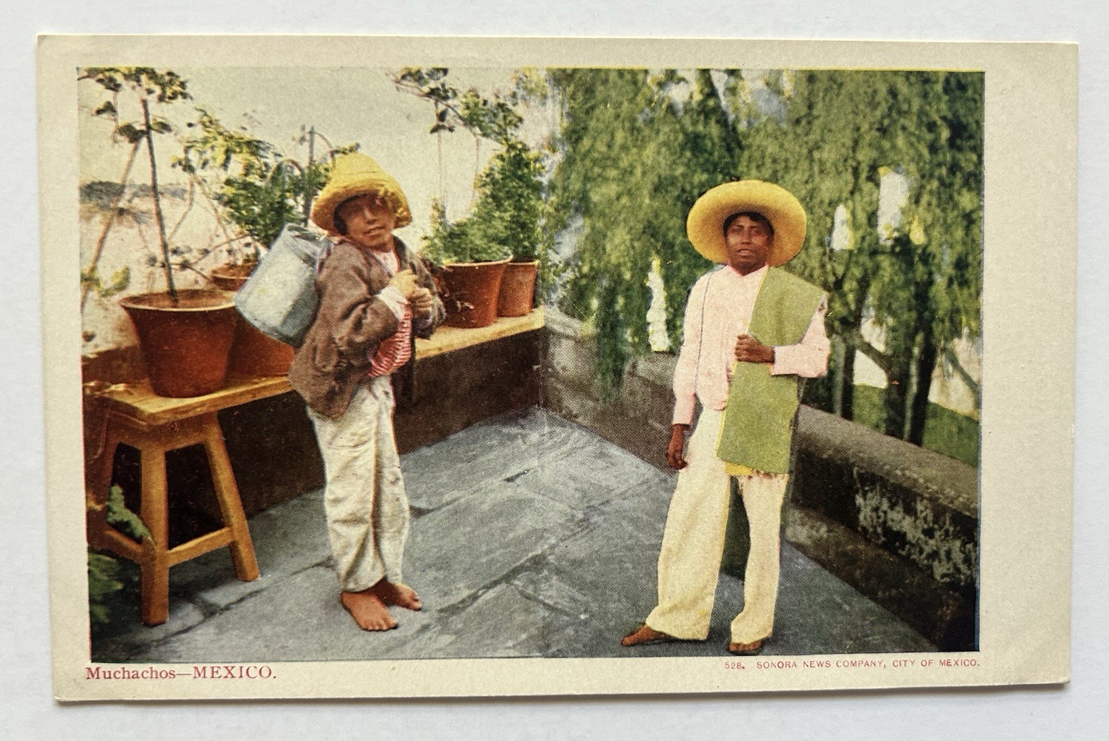 Muchachos Mexico Mexican Boys Street Scene Vintage Postcard Mexico City C5