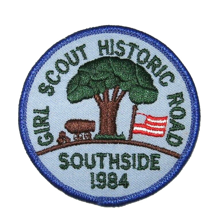 Vintage Girl Scout Patch Historic Road Southside 1984 Cannon Tree Flag 3\ Vintage Girl Scout Patch Historic Road Southside 1984 Cannon Tree Flag 3\