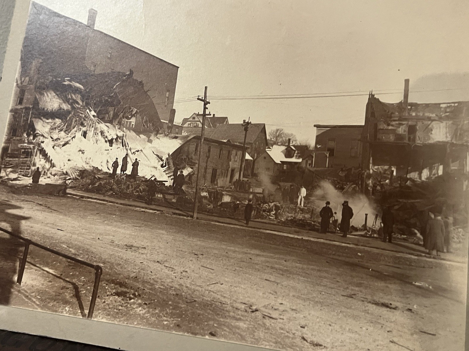 Antique Disaster Mounted Large Photograph