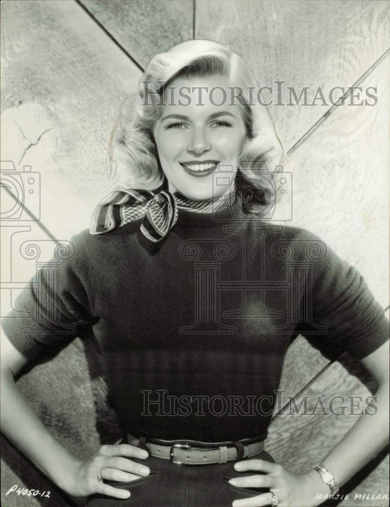 1953 Press Photo Actress Marjie Millar stars in film \ 1953 Press Photo Actress Marjie Millar stars in film \