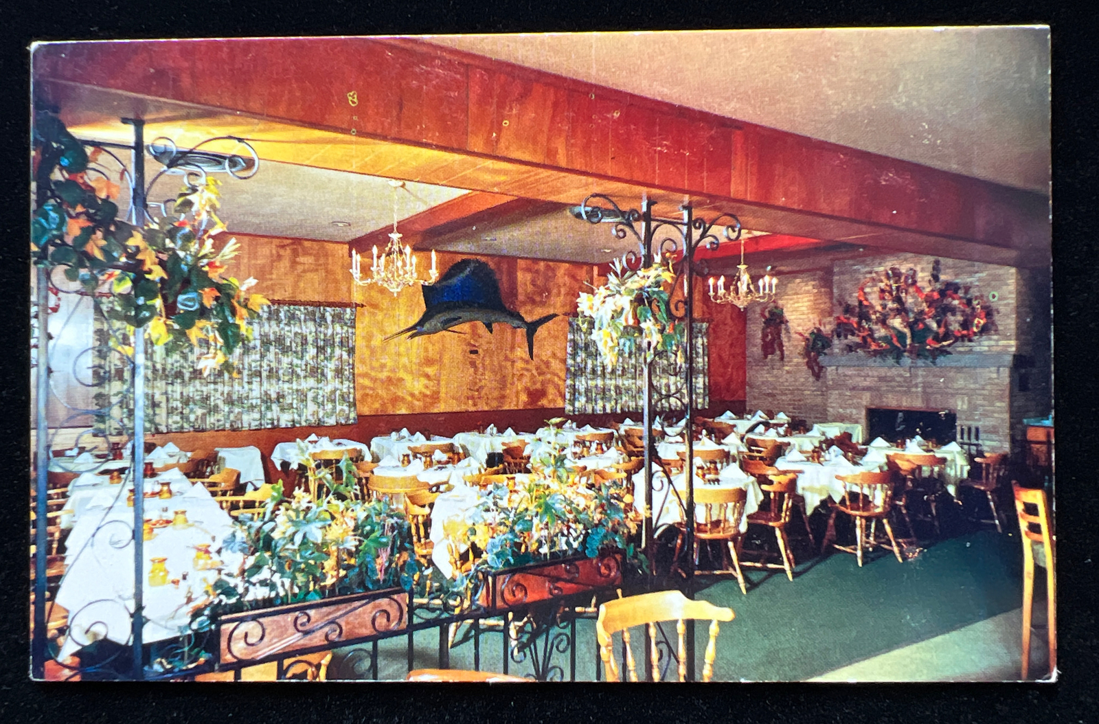 Vintage The New Colonial Interior Swordfish Rochester NY Dining Room Postcard Vintage The New Colonial Interior Swordfish Rochester NY Dining Room Postcard