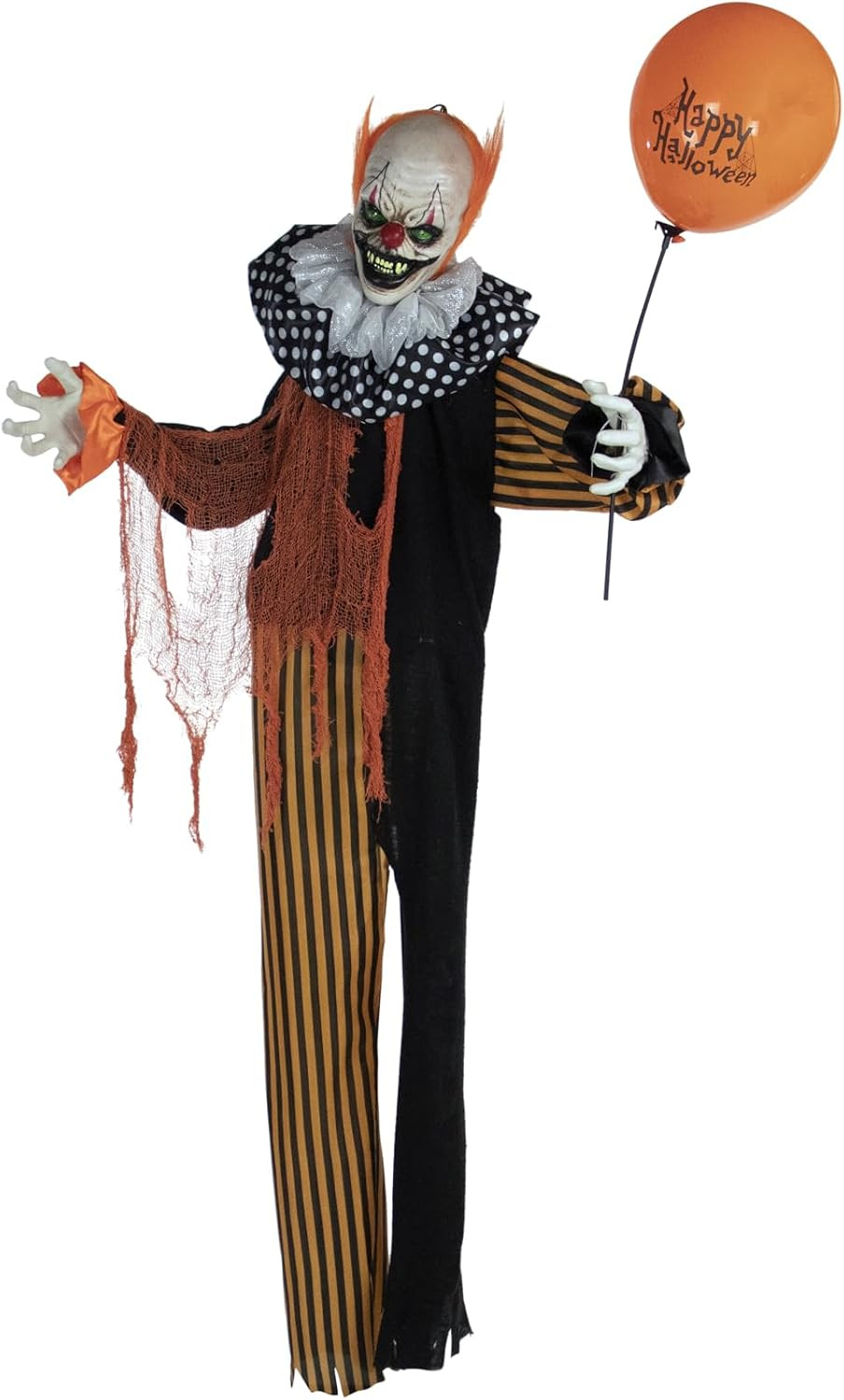 Haunted Hill Farm Life-Size Scary Talking Clown, Halloween Animatronic with Moti