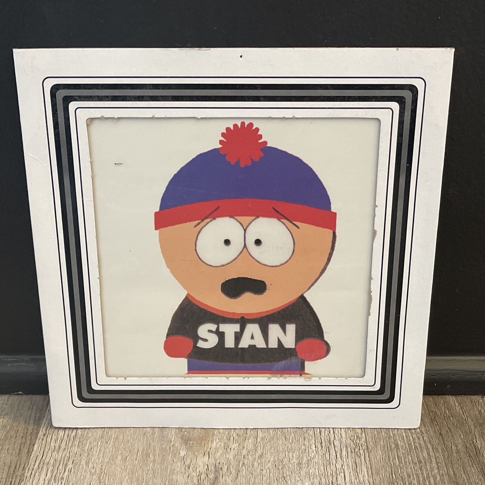 Vintage South Park Carnival Fair Prize Picture Glass 8x8 Stan