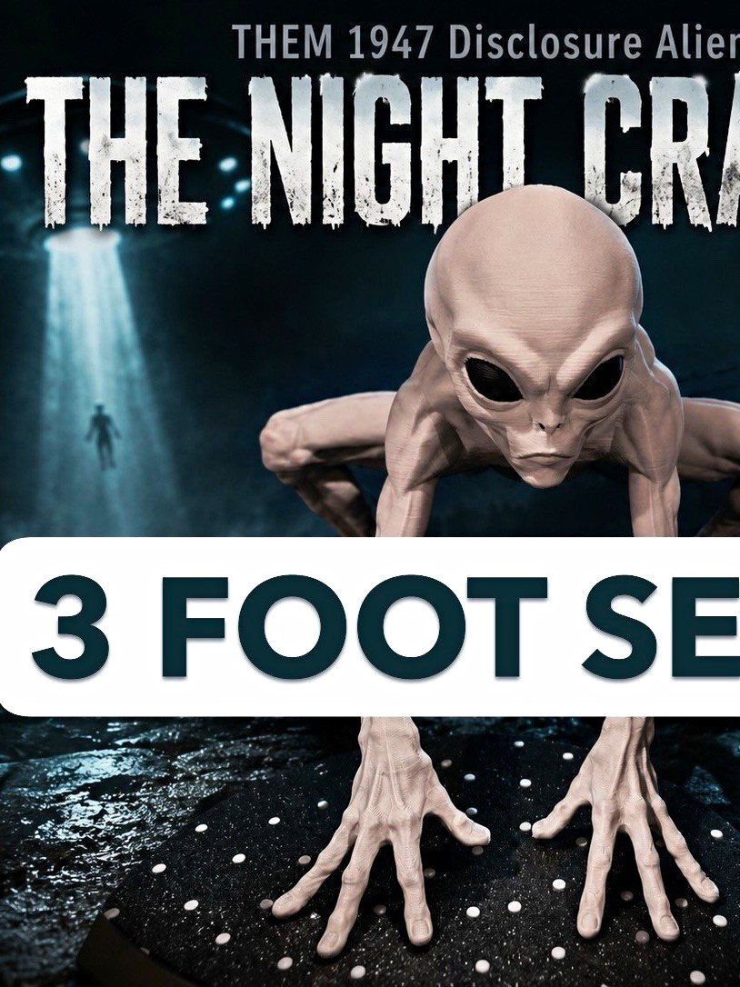 THEM 1947 3 ft White Alien Figurine Sculpture grey /silver/purple/green