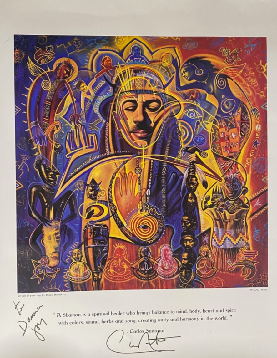 Carlos Santana SIGNED Shaman Lithograph by Abraxas - JSA COA Certified Authentic Carlos Santana SIGNED Shaman Lithograph by Abraxas - JSA COA Certified Authentic