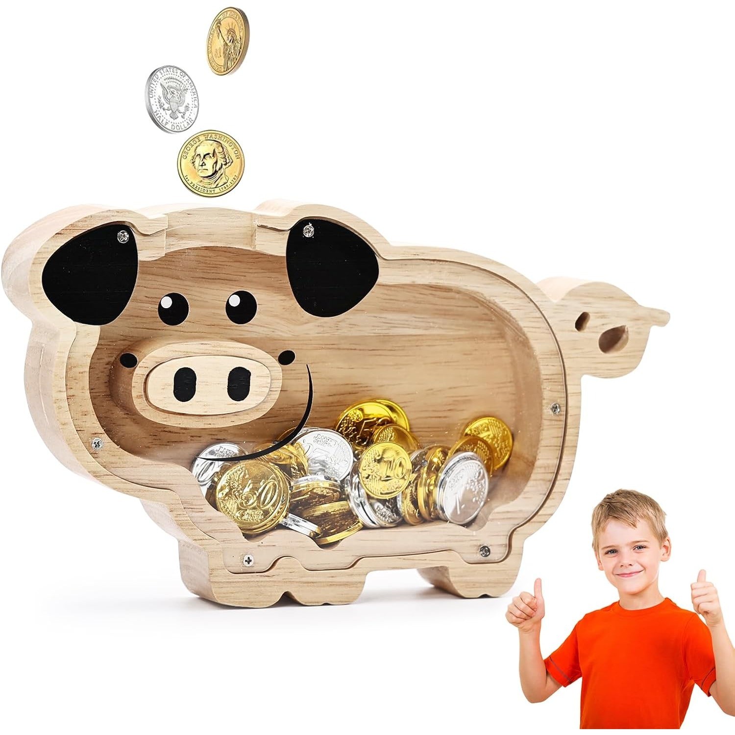 Wooden Piggy Bank for Kids Kids Money Banks for Boys Girls Kids Toddler Bank Wooden Piggy Bank for Kids Kids Money Banks for Boys Girls Kids Toddler Bank