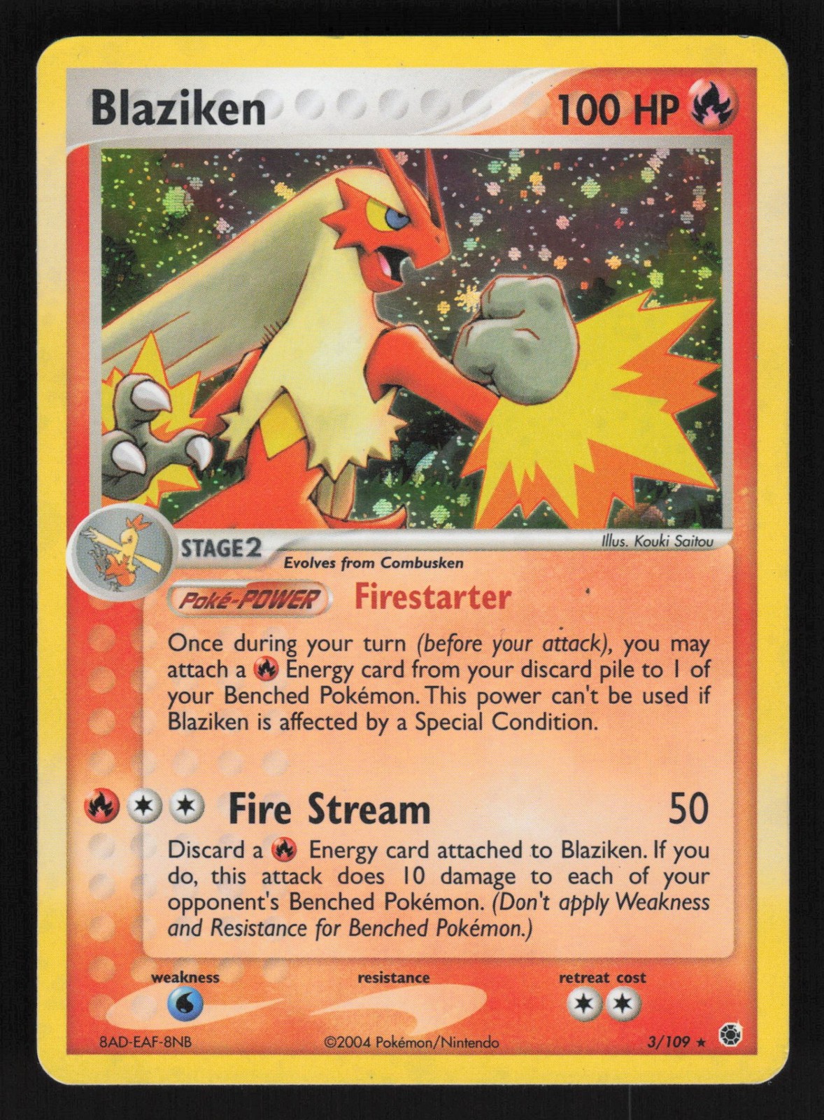 English MP Blaziken 3/109 RS Reverse Holofoil Pokemon EX Ruby and Sapphire