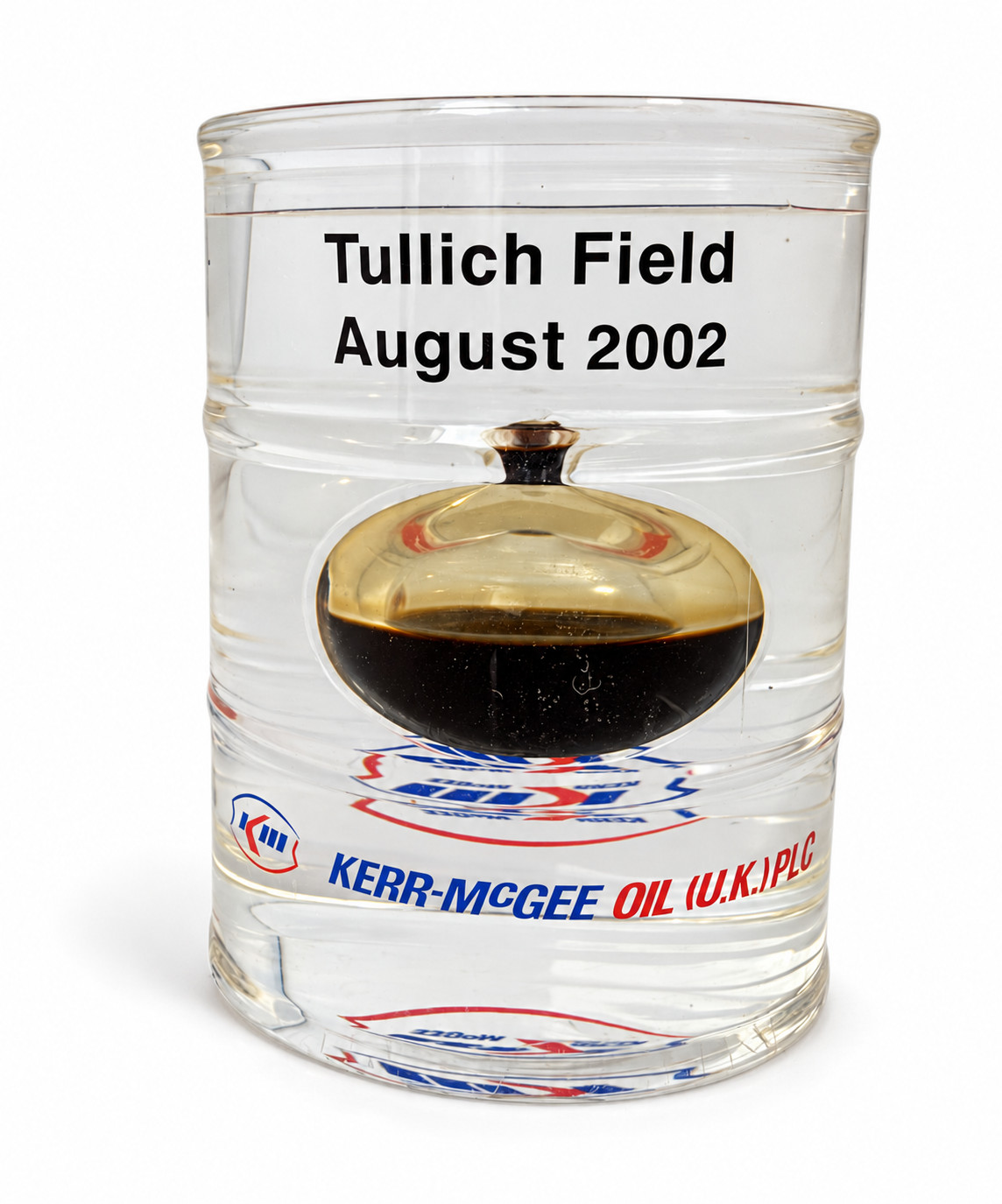 Vintage 2002 North Sea First Oil Paperweight - Tullich Field - Kerr-McGee 100%