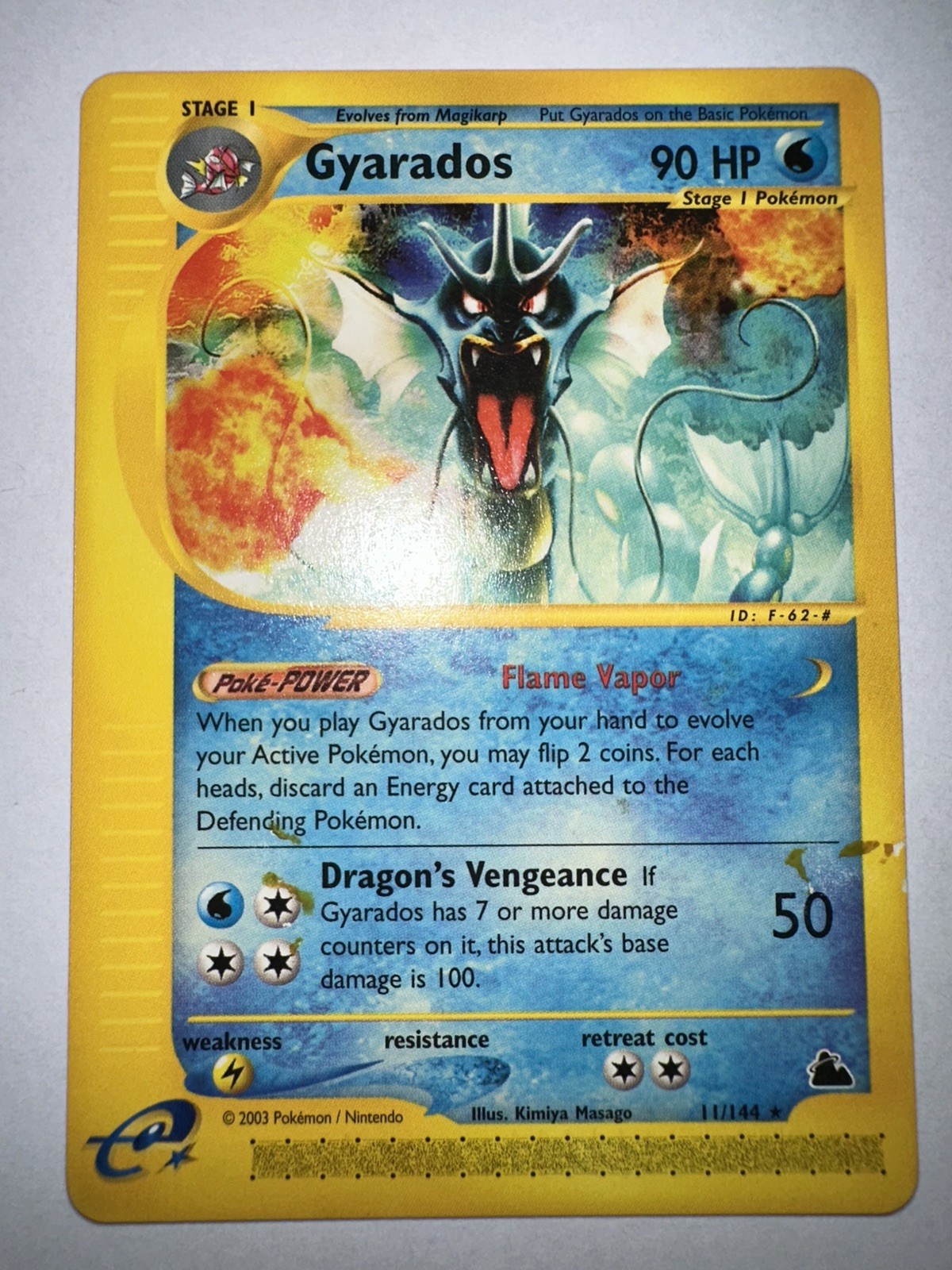 Gyarados 11/144 Skyridge Regular Rare 90 HP English Pokemon TCG 2003 Gyarados 11/144 Skyridge Regular Rare 90 HP English Pokemon TCG 2003