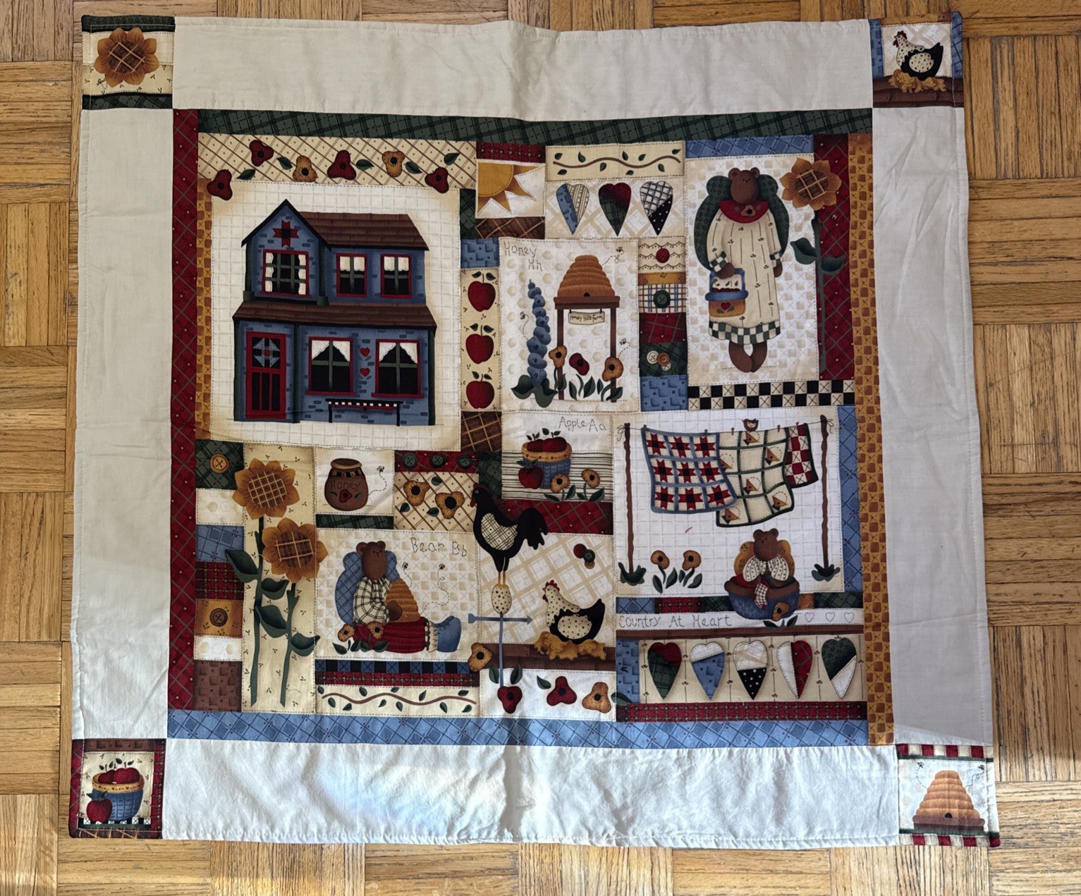 Vintage Leslie Beck Country Bears At Heart Finished Wall Quilt Kenan Guild 37x35 Vintage Leslie Beck Country Bears At Heart Finished Wall Quilt Kenan Guild 37x35