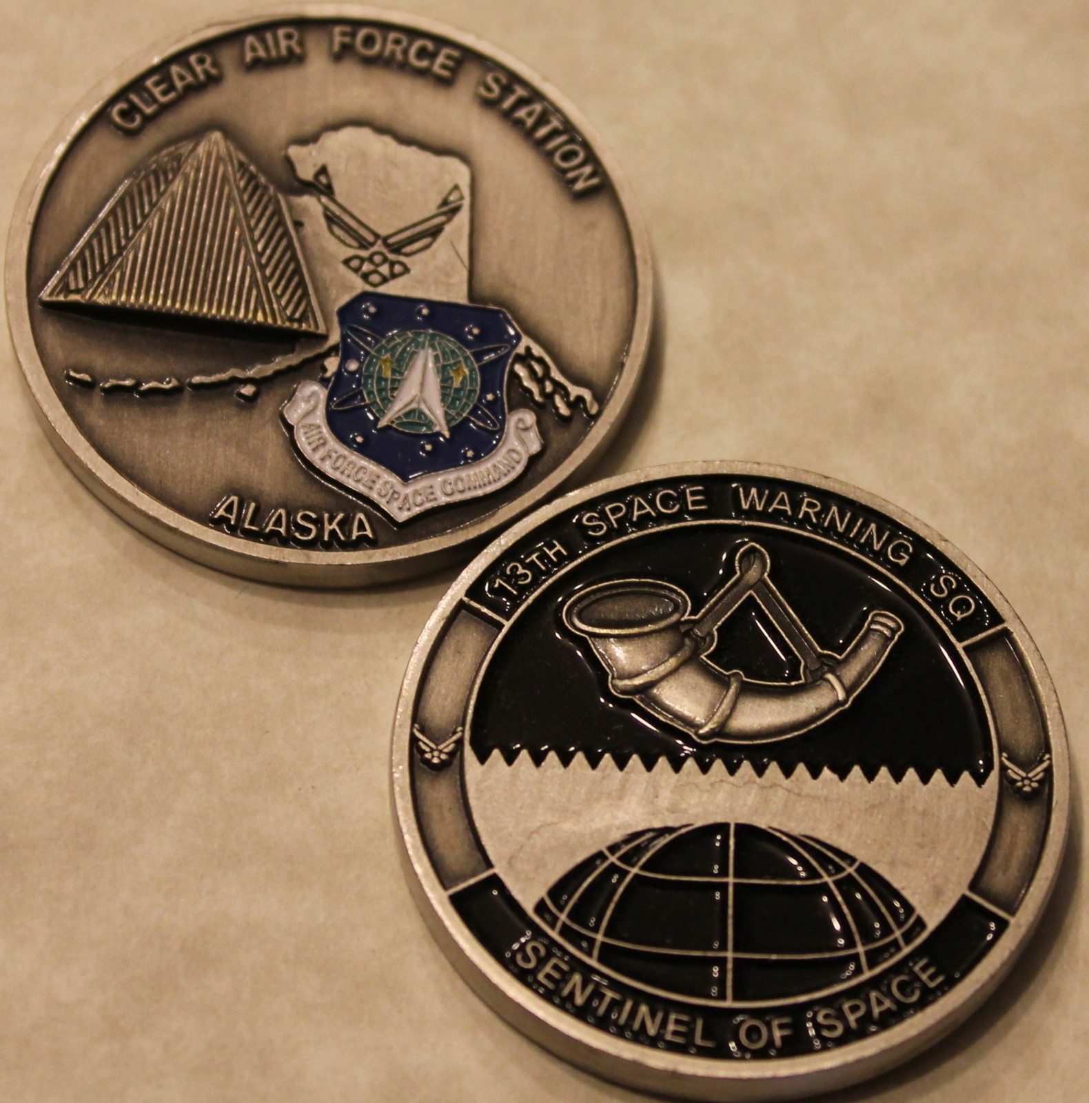 13th Space Warning Sq Clear Air Force Station AK Space Command Challenge Coin