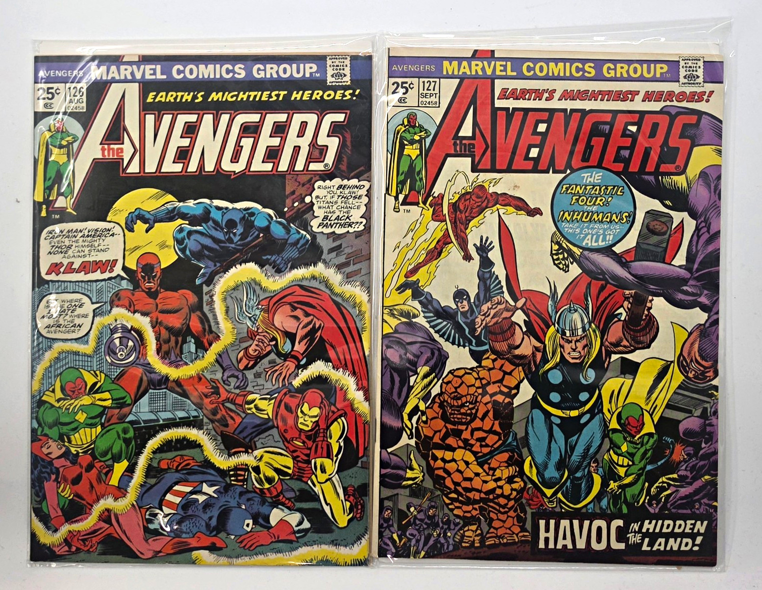 The Avengers #126-127 (1974)  1st Ultron App, Klaw  + Solarr Appearance 