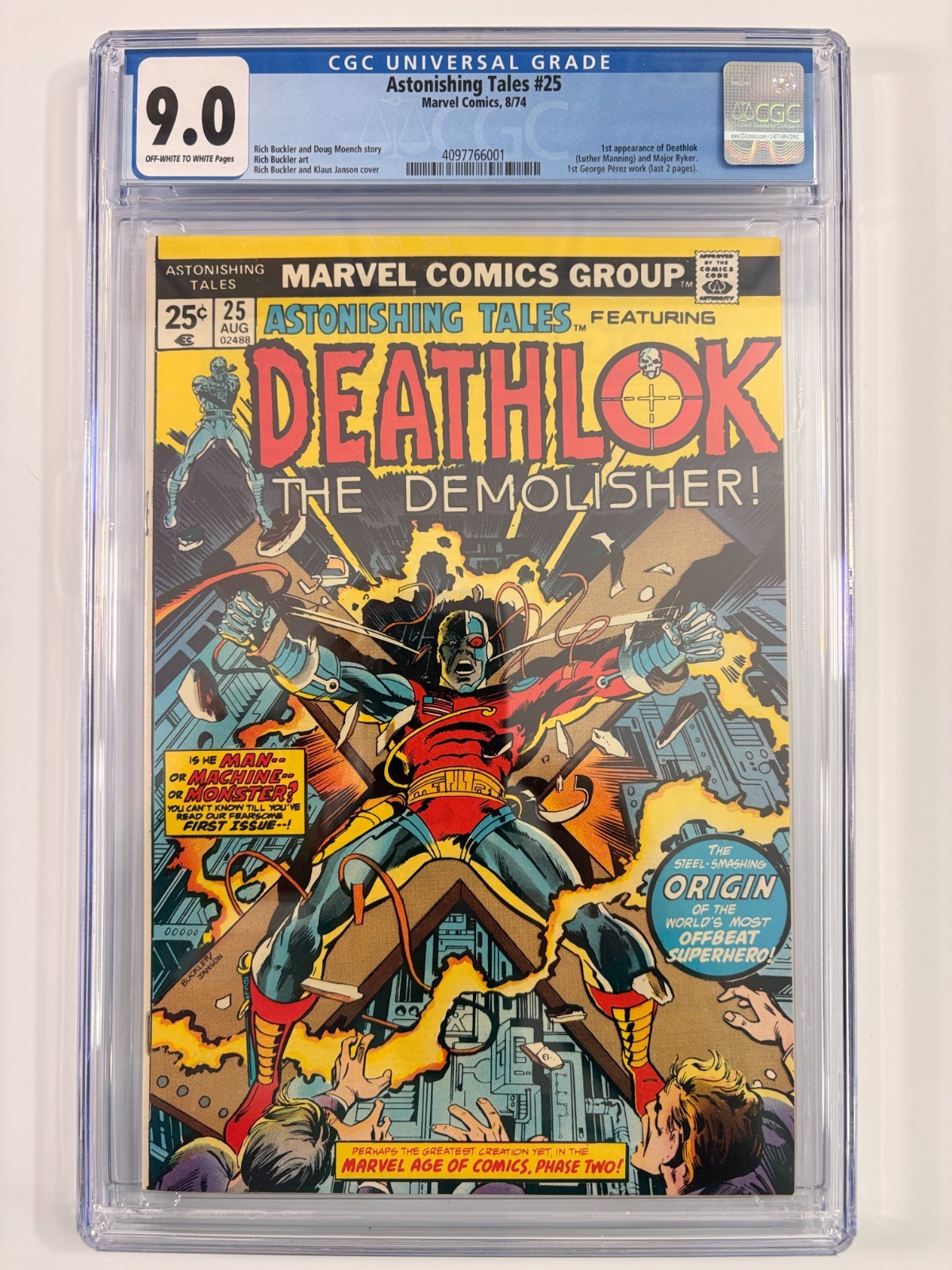 Astonishing Tales #25 CGC 9.0 1st Deathlok 1st George Perez Marvel 1974