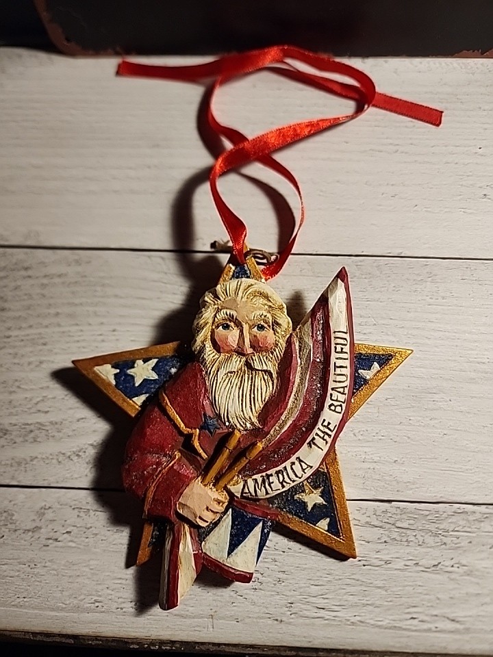 Pam Schifferl Santa Ornament America the Beautiful Midwest Cannon Falls 