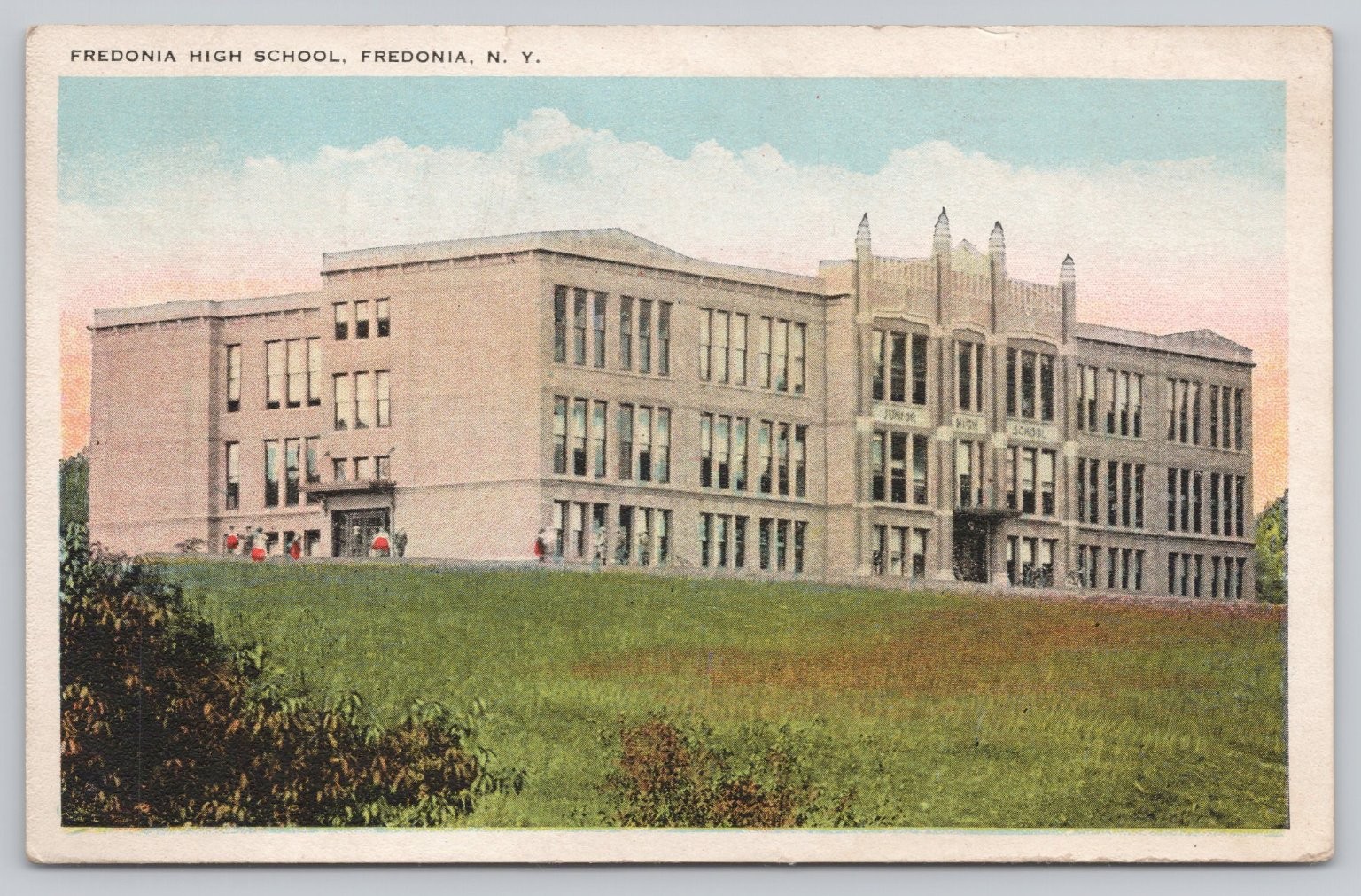 Vintage Fredonia High School Postcard Fredonia New York Vintage Fredonia High School Postcard Fredonia New York