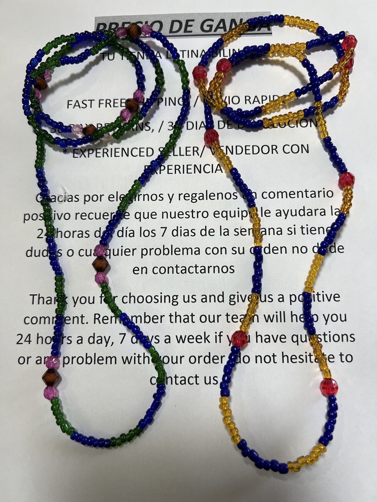 2 PACK ELEKE Collar Religioso Santeria IFA Yoruba Collar Religion BLUE, GREEN 2 PACK ELEKE Collar Religioso Santeria IFA Yoruba Collar Religion BLUE, GREEN