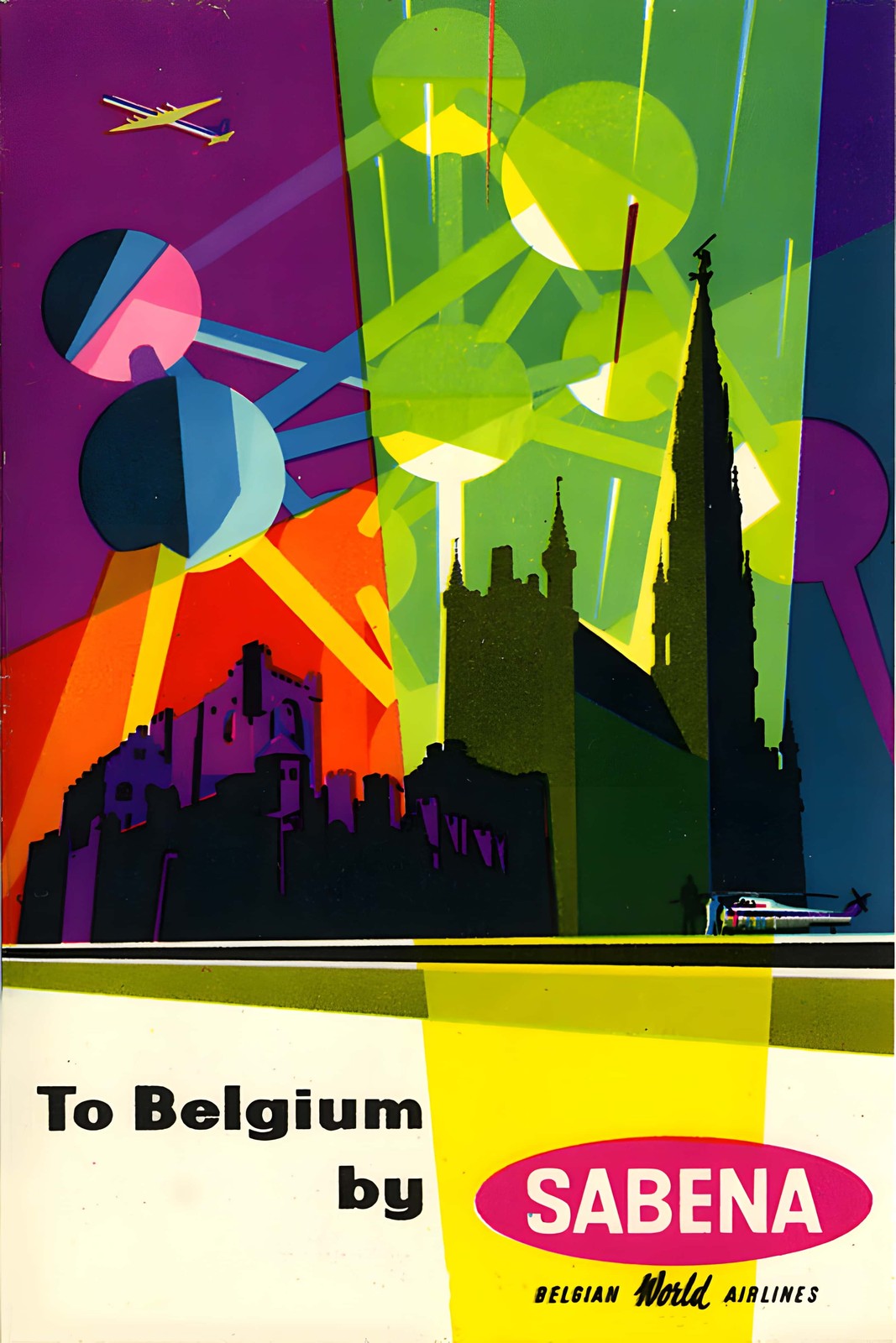 📺 To Belgium by Sabena (1960s) Travel Poster 24x36” - Rare Reprint 🤯💯