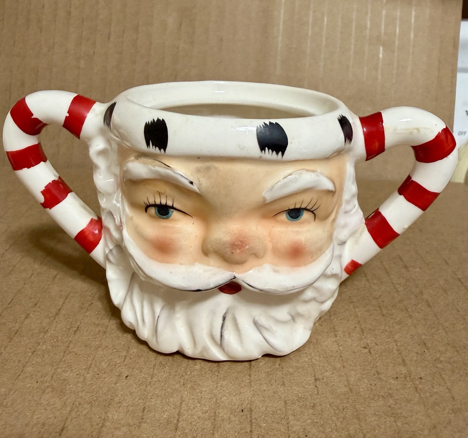 Vintage Lefton Santa Sugar Bowl Without Lid
