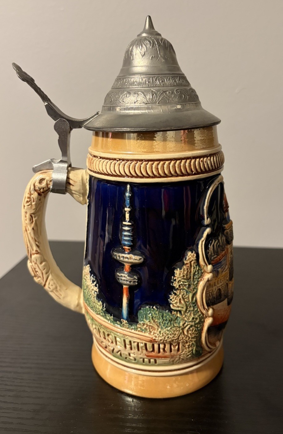 Vintage King Western Germany Beer Stein w/Lid Heidelberg Castle 300R Hand Paint Vintage King Western Germany Beer Stein w/Lid Heidelberg Castle 300R Hand Paint