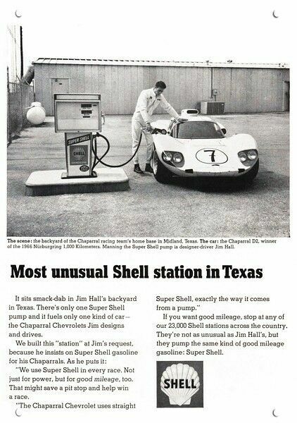 1966 Jim Hall Chaparral D2 Race Car & Shell Gas *DECORATIVE REPLICE METAL SIGN* 1966 Jim Hall Chaparral D2 Race Car & Shell Gas *DECORATIVE REPLICE METAL SIGN*