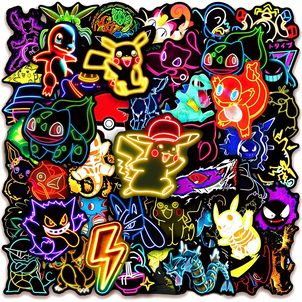 Pokemon Stickers 50 Pack Pack Glossy Neon Decal Sticker Set Smaller Variation Pokemon Stickers 50 Pack Pack Glossy Neon Decal Sticker Set Smaller Variation