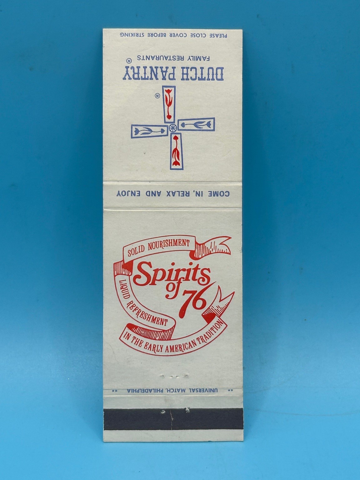 Vintage Dutch Pantry Matchbook Cover Spirits of \'76 Restaurant Locations Vintage Dutch Pantry Matchbook Cover Spirits of \'76 Restaurant Locations