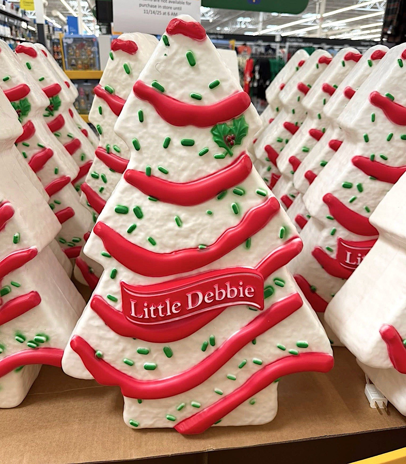 Little Debbie Christmas Tree Cake Blow Mold LED Lighting 22 Inches Tall