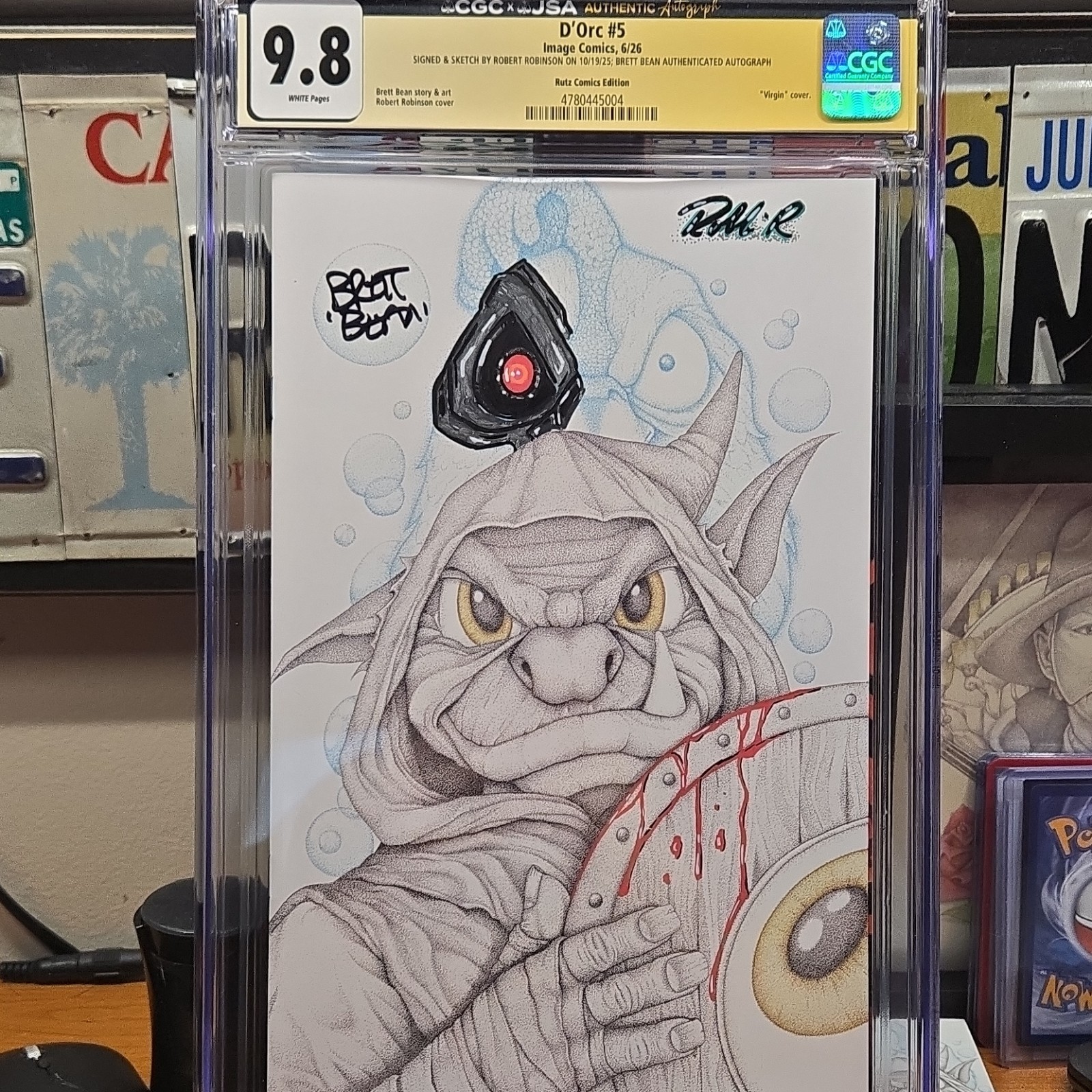 D'Orc issue 5 Virgin Variant By Robert Robinson Double Signed W/remark 9.8
