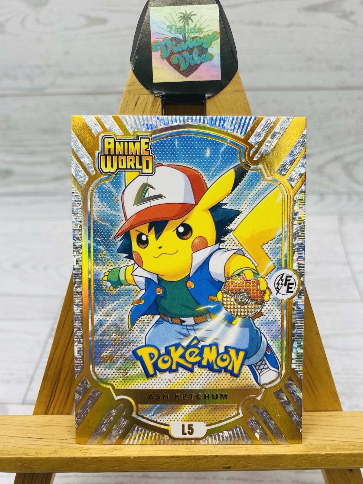 Pikachu As Cosplay Ash Ketchum Pokemon Box Hit L5 Anime World Fan Art Holo Card