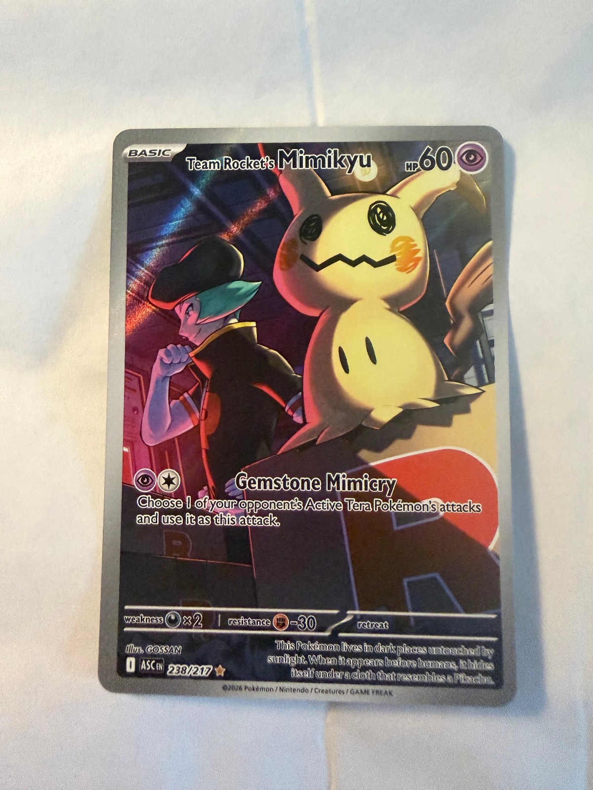  Team Rocket's Mimikyu 238/217 Illustration Rare Foil