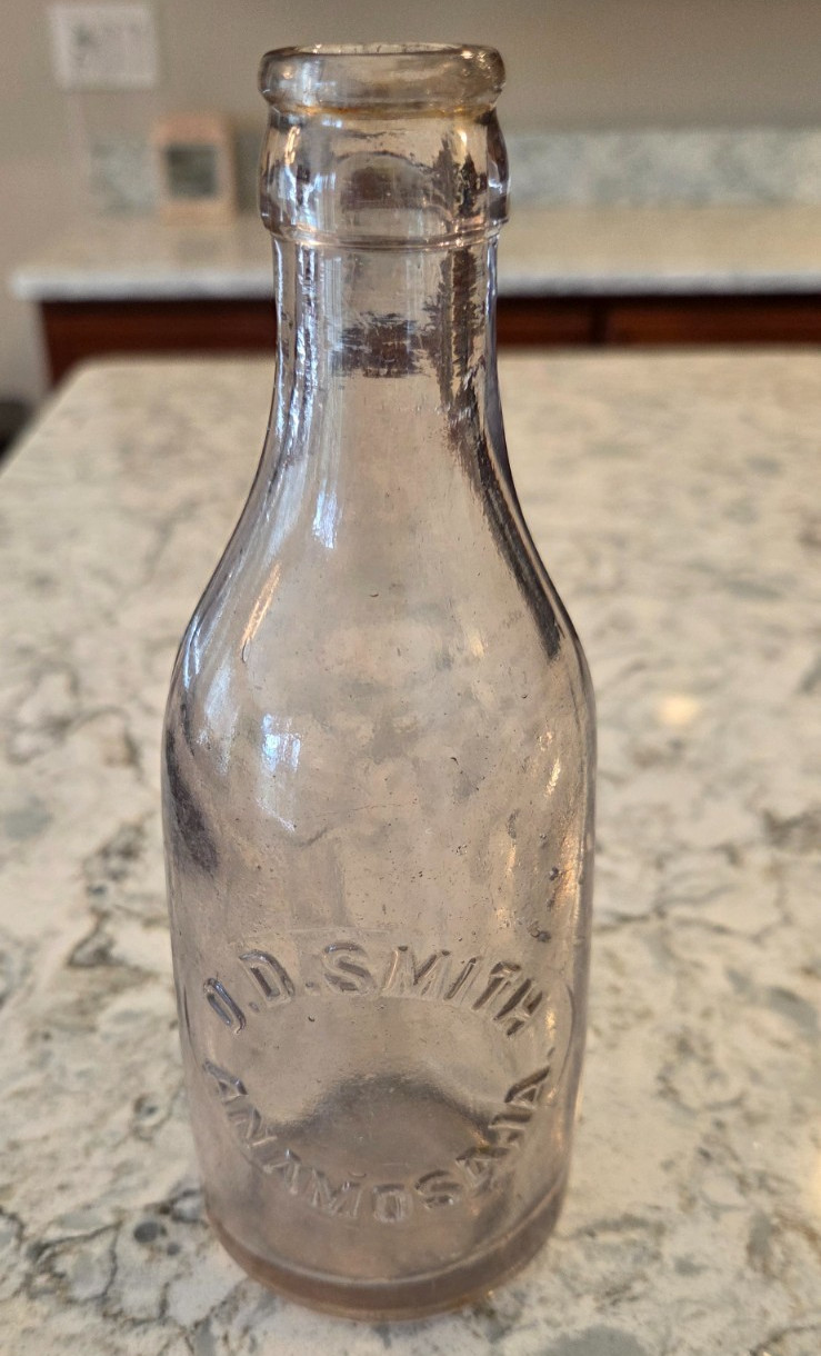 Vintage Antique 1899 O.D. Smith Bottle Soda Pop Anamosa IA Iowa Crown Top RARE