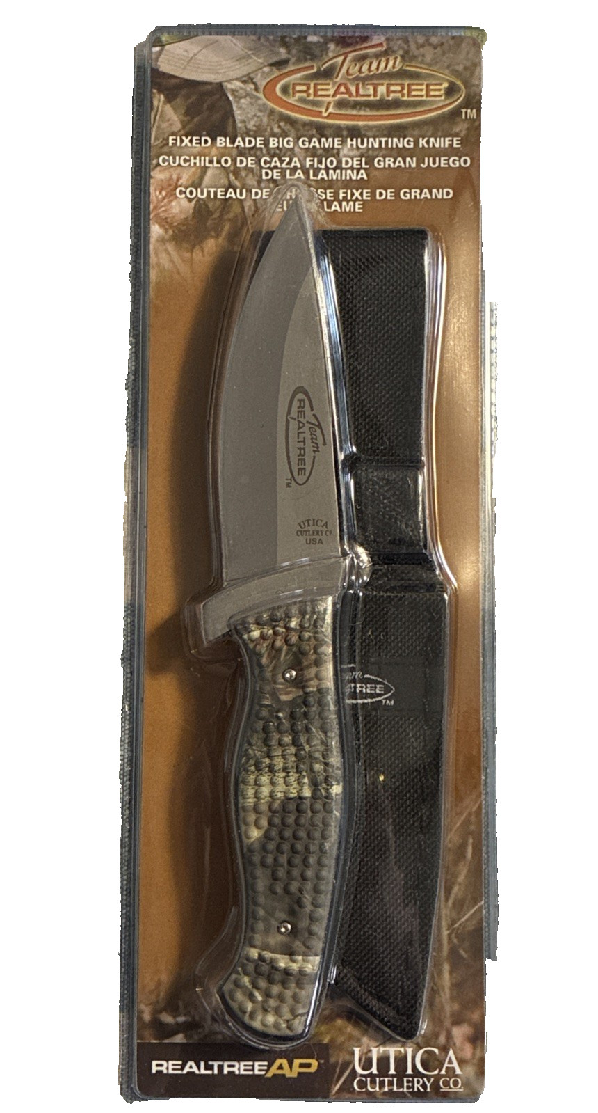 Utica Cutlery Fixed Blade Knife W/Nylon Sheath Team Realtree AP (3.5\