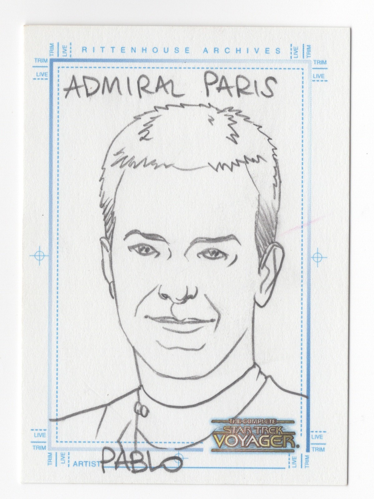 Tom Paris The Complete Star Trek Voyager Sketch Card by Pablo Raimondi Tom Paris The Complete Star Trek Voyager Sketch Card by Pablo Raimondi