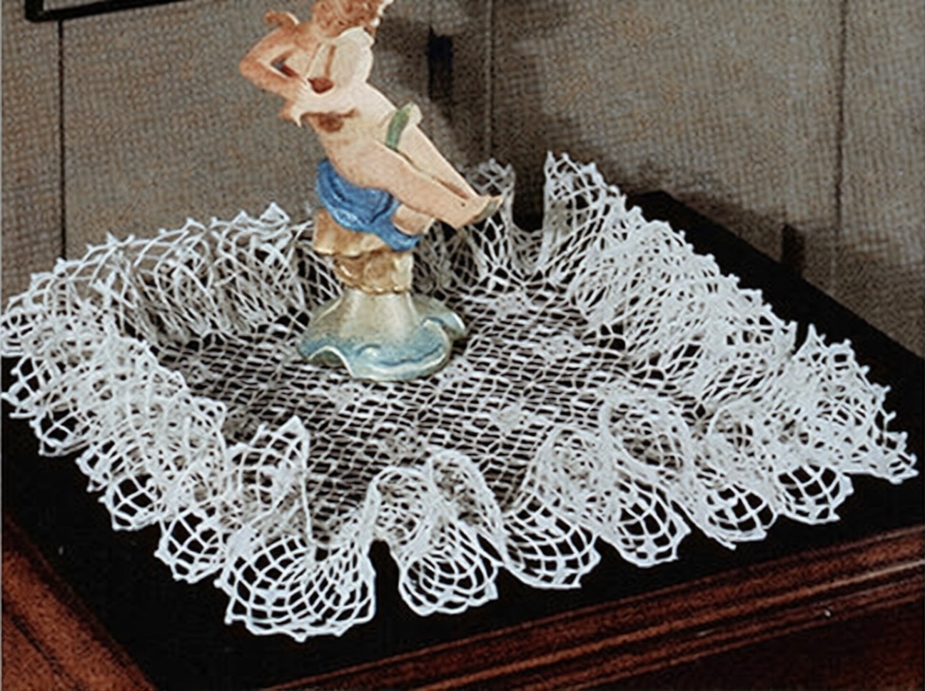 vintage crochet pattern Square Ruffle Doily, This is a copy  read description