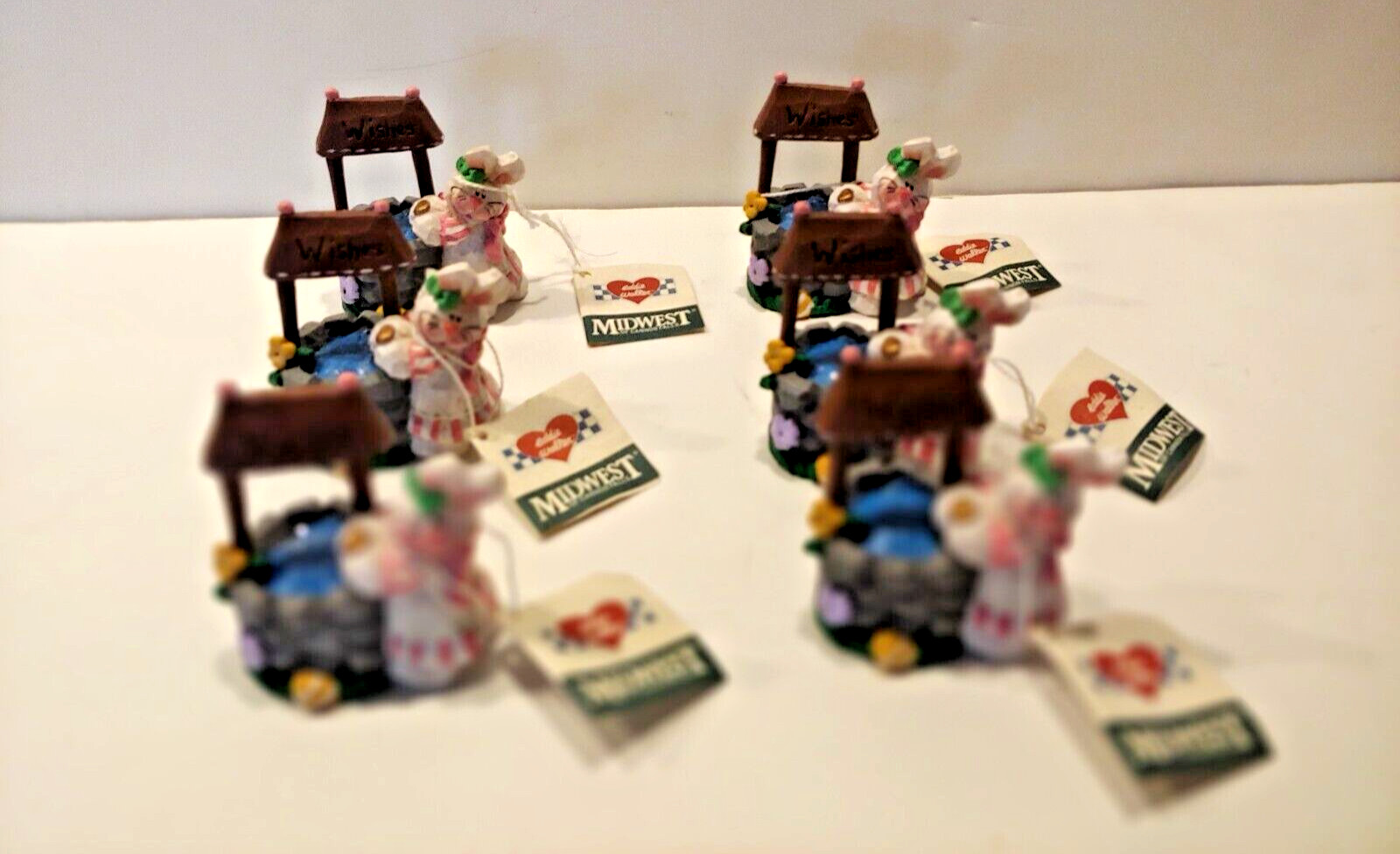 EDDIE WALKER Midwest of Cannon Falls Bunny Rabbit Wishing well. Lot Of 6. NWT EDDIE WALKER Midwest of Cannon Falls Bunny Rabbit Wishing well. Lot Of 6. NWT