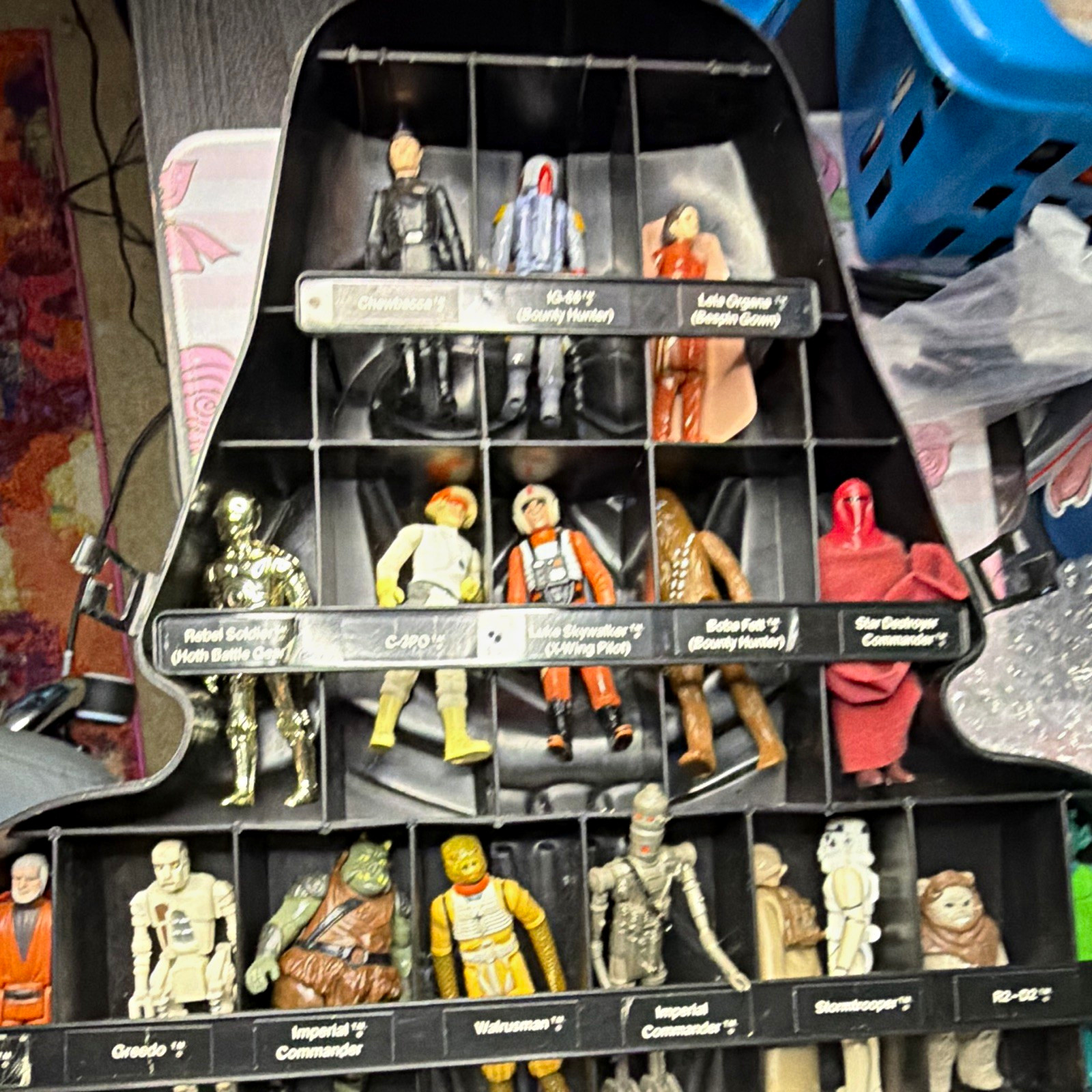 Kenner Vintage Star Wars Darth Vader Action Figures Lot w/ Helmet Display Case