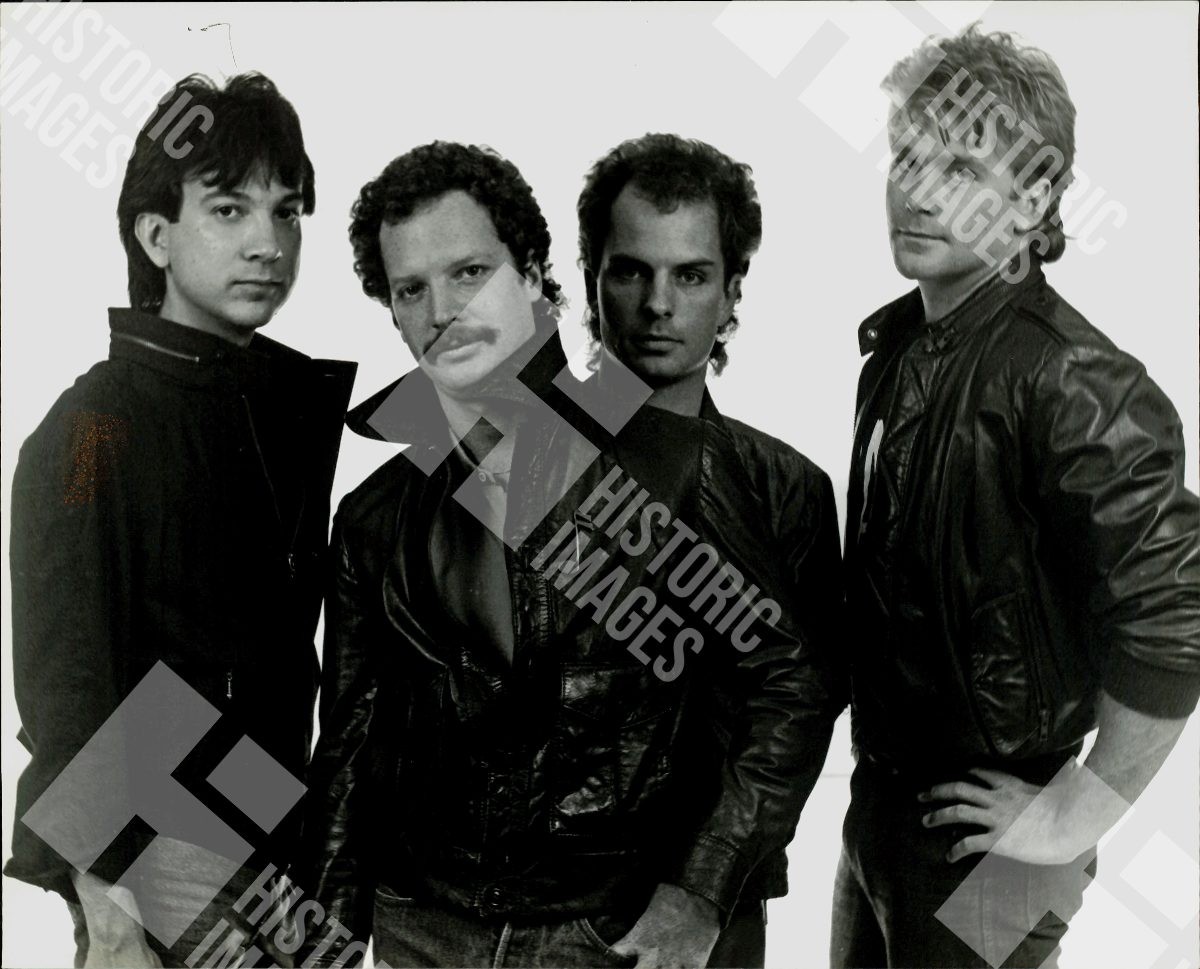 1983 Four men posing in leather jackets 1983 Four men posing in leather jackets