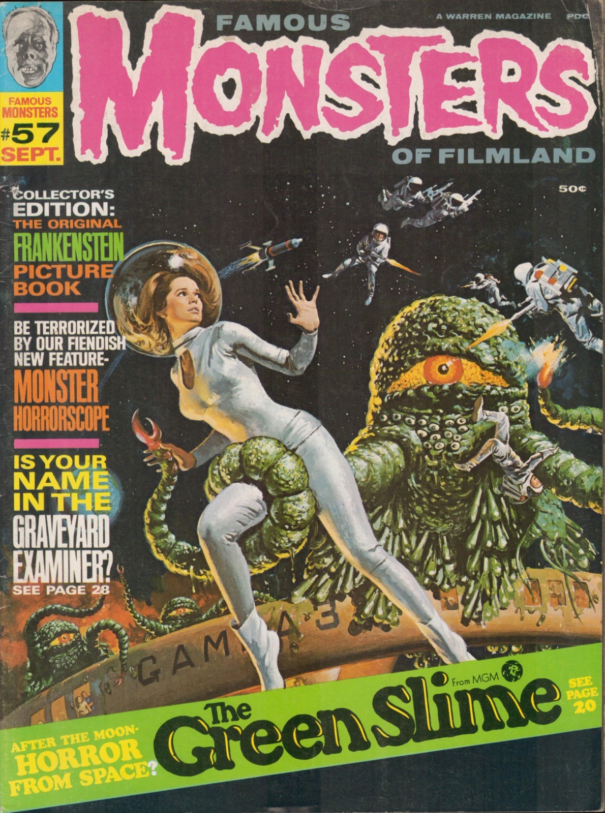 54980: WARREN PUBLISHING FAMOUS MONSTERS OF FILMLAND #57 F Grade