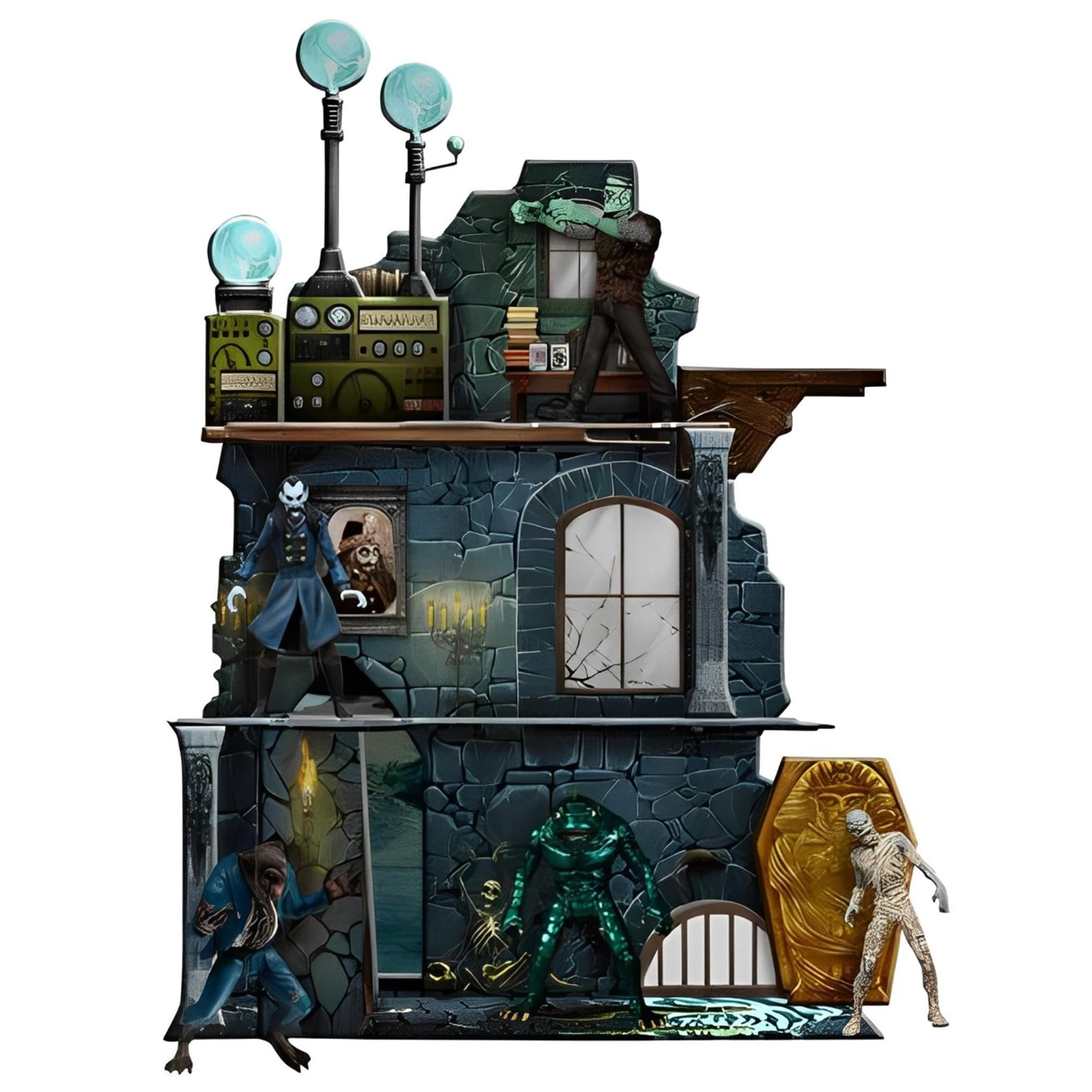 Mezco 5 Points Monsters Tower of Fear Deluxe Boxed Action Figure Set New Mezco 5 Points Monsters Tower of Fear Deluxe Boxed Action Figure Set New