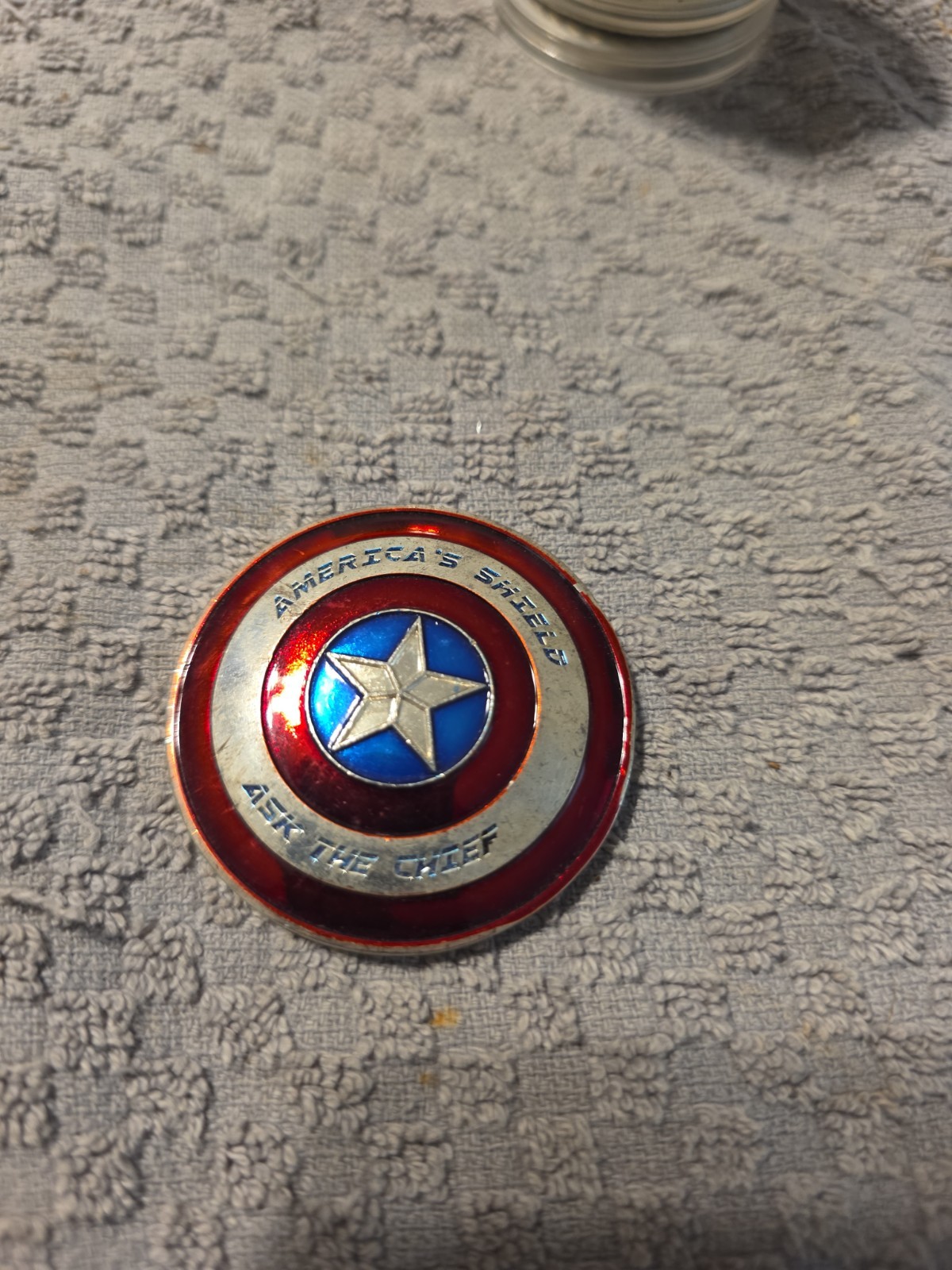 Captain America US Navy Chief Challenge Coin, Marvel, 1893, CPO Captain America US Navy Chief Challenge Coin, Marvel, 1893, CPO