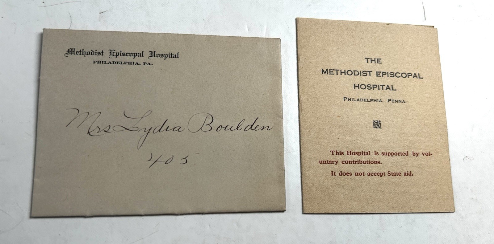 Methodist Episcopal Hospital Philadelphia PA 1923 Ephemera