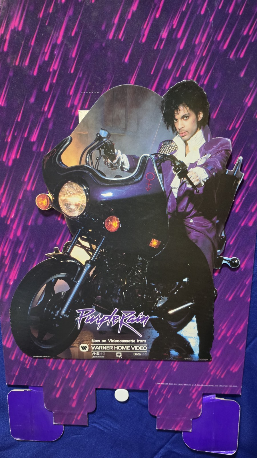 Vintage 1984 Prince Purple Rain Promotional Standee with Original Background Vintage 1984 Prince Purple Rain Promotional Standee with Original Background