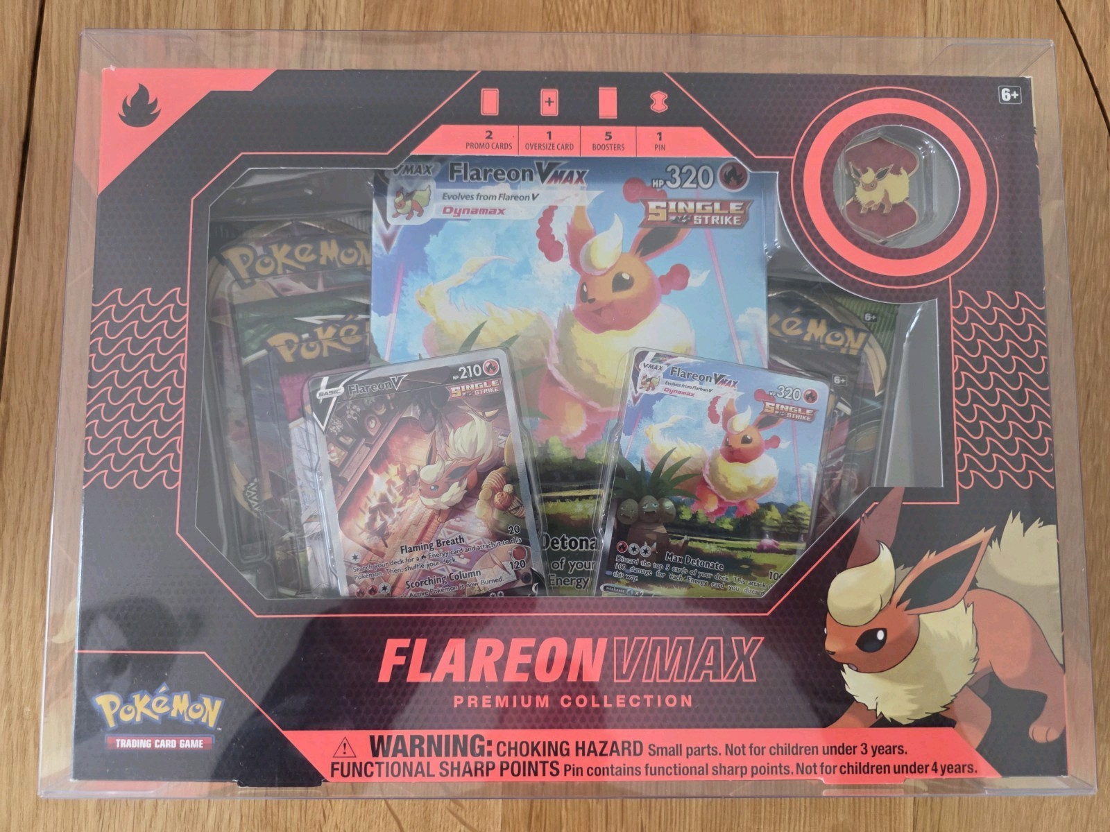 Pokemon TCG Flareon VMAX Premium Collection Box SWSH179 SWSH180 Evolving Skies Pokemon TCG Flareon VMAX Premium Collection Box SWSH179 SWSH180 Evolving Skies