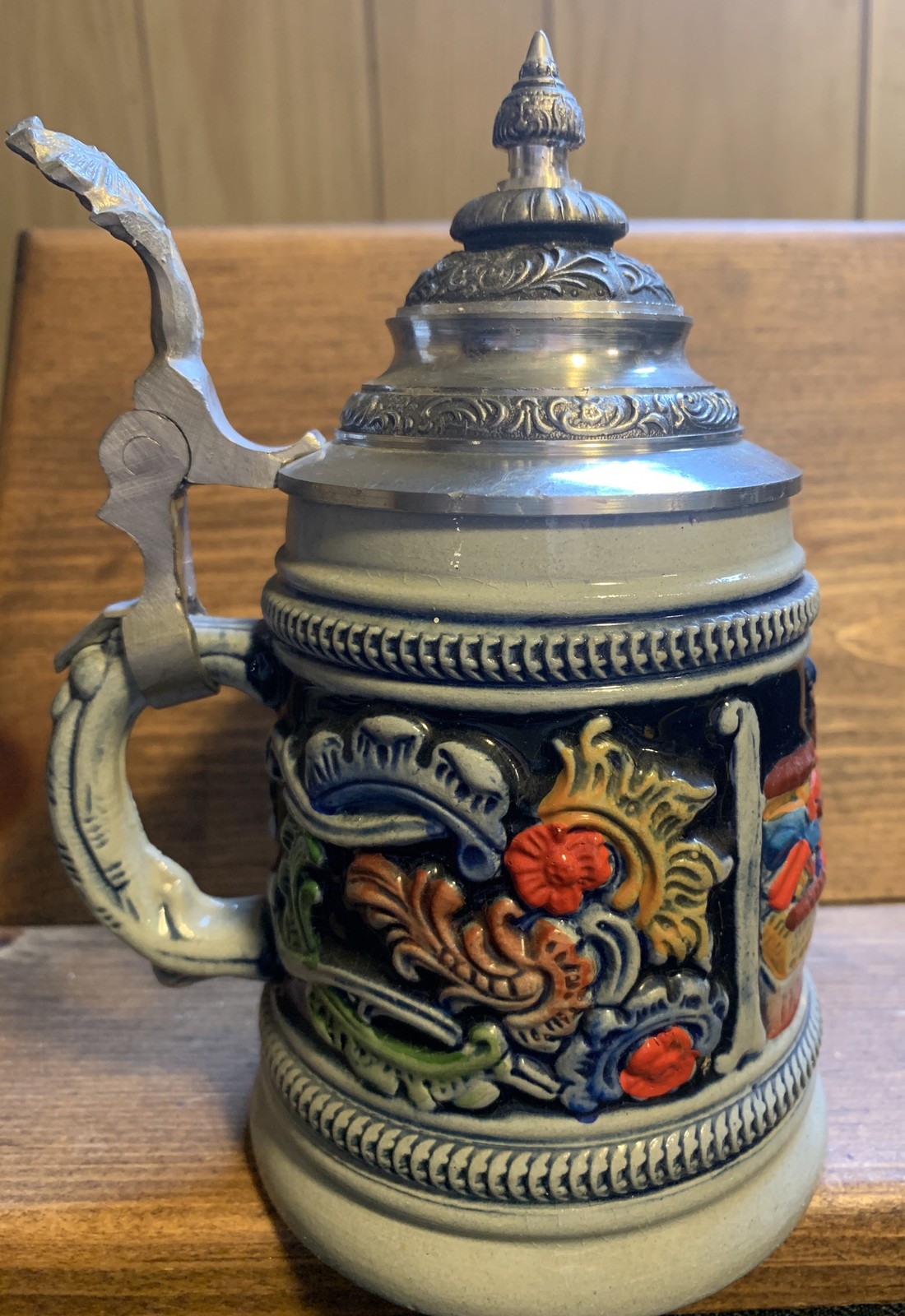 Zoller And Born 6 1/2 To 7 “ Stein Vtg West Germany Beer Stein Pewter Lid Muchen