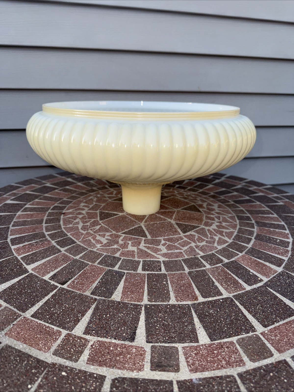 Vintage 14” Swirl Opal Torchiere Lamp Shade .Original Thick Glass